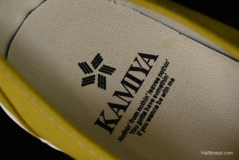 Kamiya Vulcanize Sneaker 23AW High-End Line Dissolved Yellow Canvas Shoes with Smiley Face Print Low-Top - M.C3