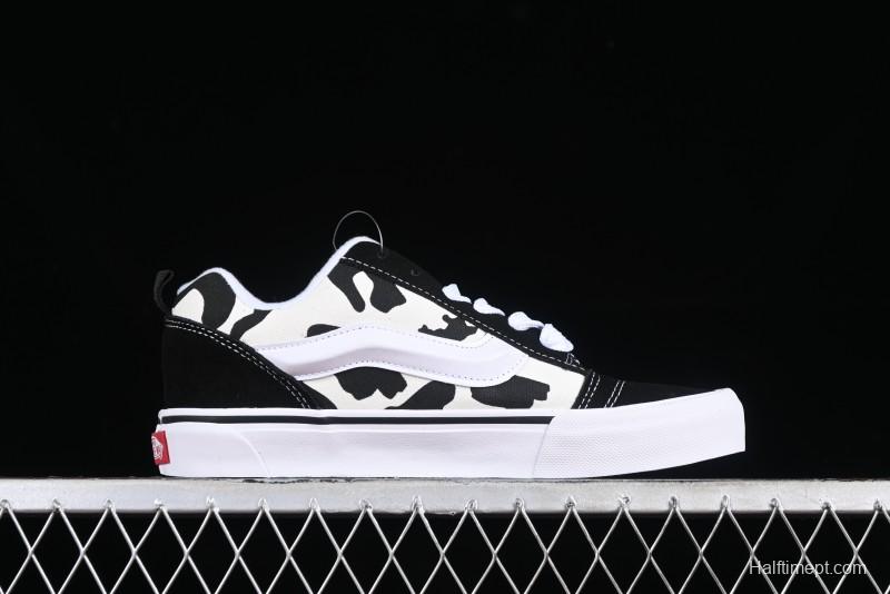 Vans Classics Knu Skool Cow Print Chunky Tongue Skate Shoes - VN0009QCB9P