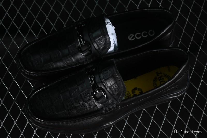 ECCO Soft Moc Series Loafers Men's British Slip-On Driving Shoes - 65707001001