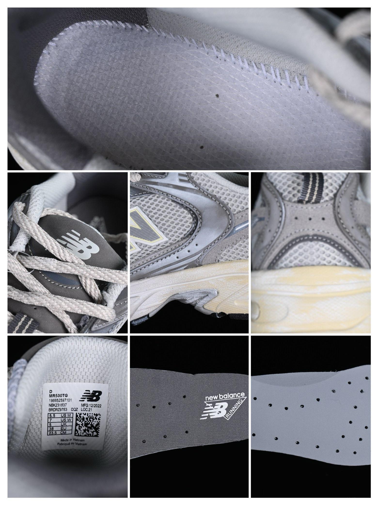 New Balance 530 Series Leather Distressed Retro Casual Running Shoes - MR530TG