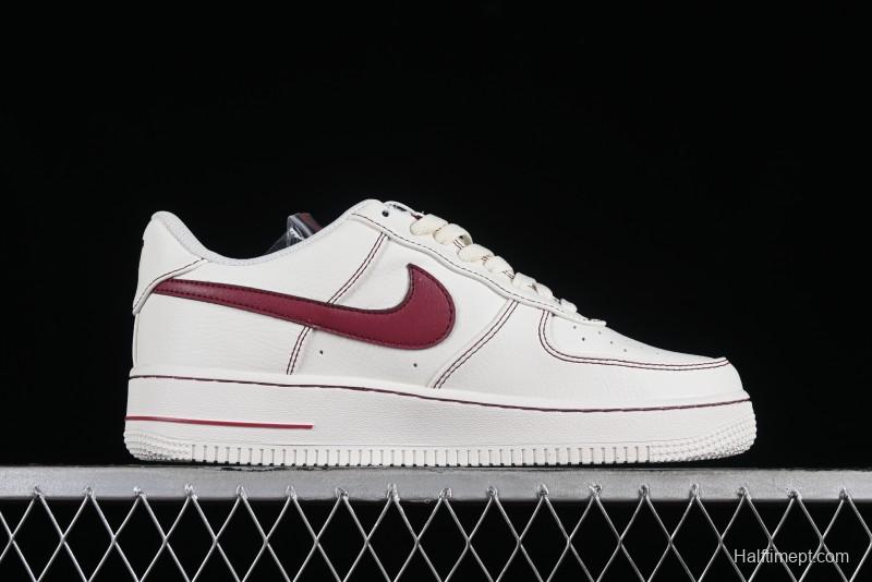 Nike Vlone x Air Force 1 '07 Low Collaboration Wine Red Casual Sneakers - AA5360-010