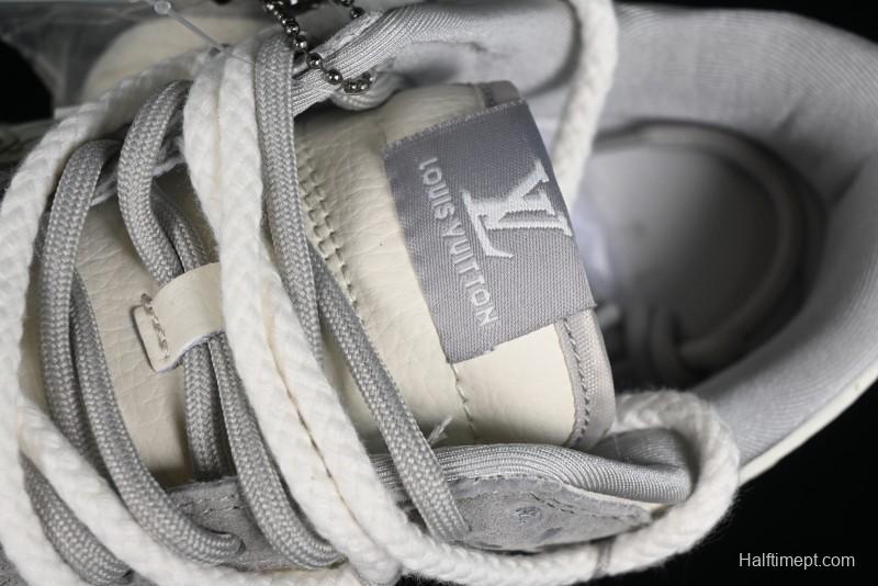 Nike SB Dunk Low LV Collaboration - Beige Grey Strap Pig Suede Anniversary High-End Custom Low-Top Casual Sneakers - SJ2068-237