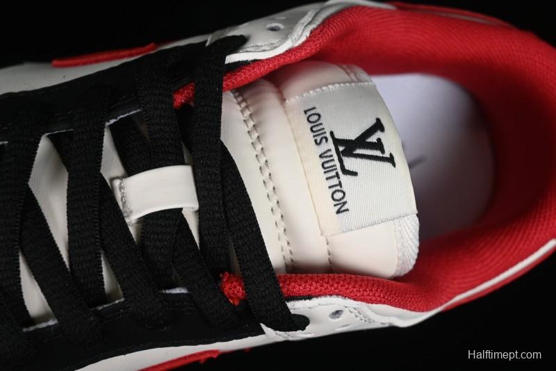 Nike SB Dunk Low LV Collaboration - Beige Black Red Glow in the Dark Anniversary High-End Custom Low-Top Casual Skate Shoes - JH8035-931