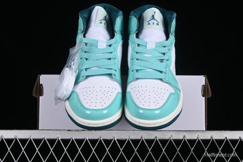 Nike Air Jordan 1 Mid "Bleached Turquoise" Casual Sneakers - DZ3745-300
