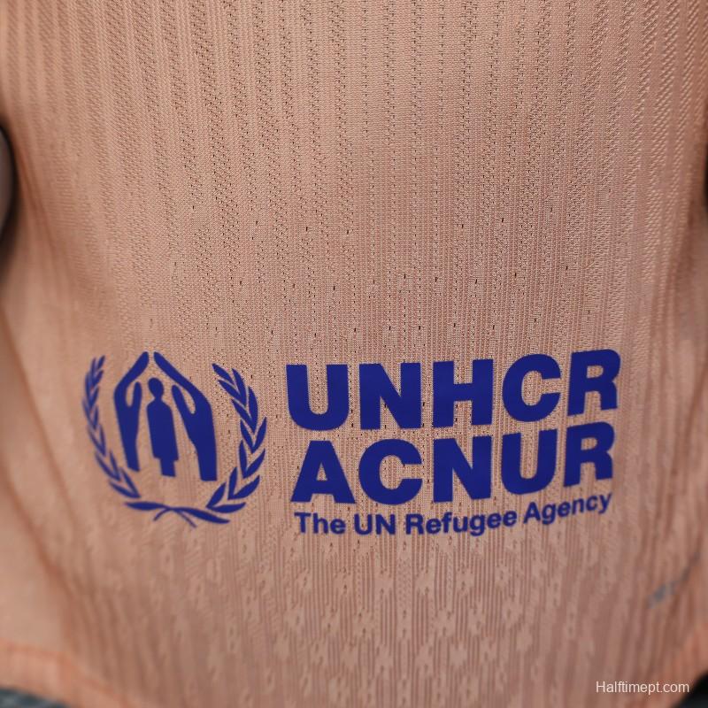 Player Version 25/26 FC Barcelona Pink 125Th Anniversary Jersey with Spotify Sponsor and Navy Blue Accents