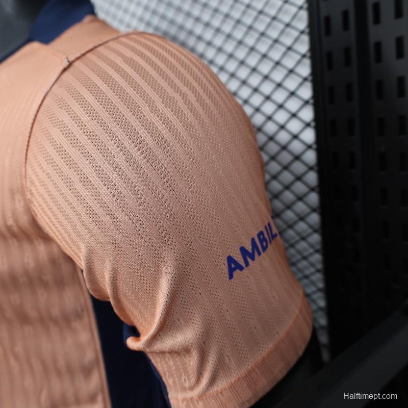 Player Version 25/26 FC Barcelona Pink 125Th Anniversary Jersey with Spotify Sponsor and Navy Blue Accents