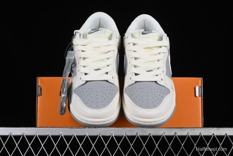 Nike SB Dunk Low LV Collaboration - Beige Silver Gray Anniversary High-End Custom Low-Top Casual Skate Shoes - BB8766-210