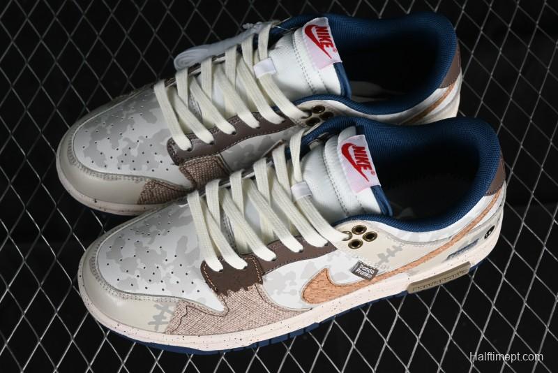 Nike SB Dunk Low Panda Prank Pioneer Knight Survival Beige Brown SB Strap Low Top Casual Skate Shoes - DD1391-400