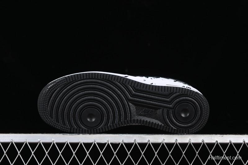 Nike Air Force 1 '07 Low Casual Sneakers with Black and White Graffiti Panda Design - DH7561-222