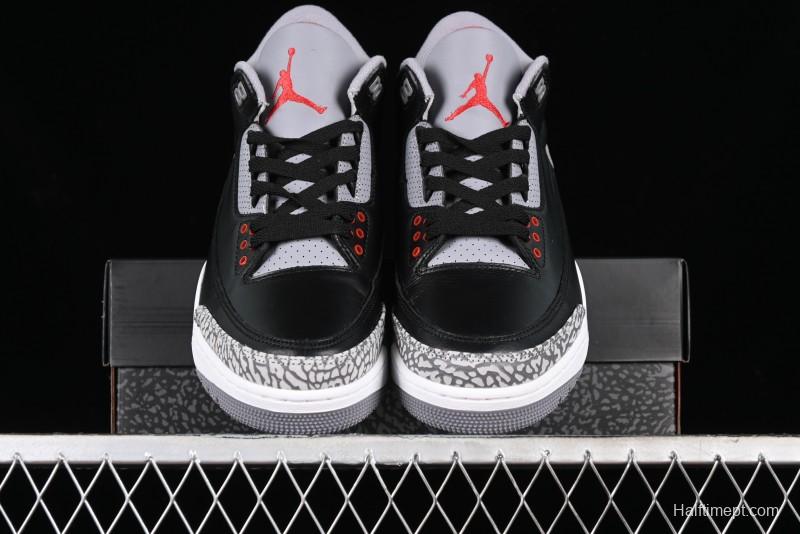 Nike Air Jordan 3 Retro Sneakers with Iconic Elephant Print and Visible Air Cushion - DN3707-010