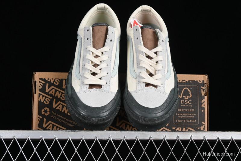 Vans Old Skool Reissue 136 Retro Casual Vulcanized Sneakers in Gray Blue White - VN000CRPGRN