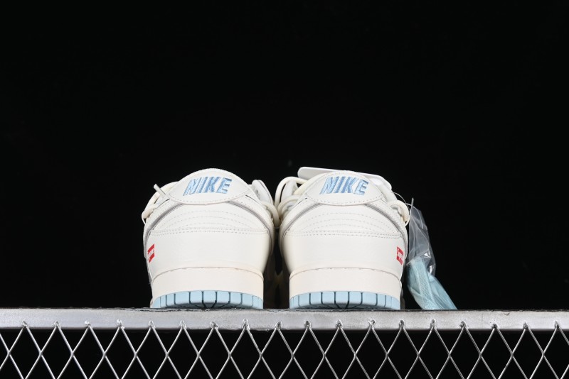 Nike SB Dunk Low Supreme Collaboration - Ice Blue Engraving Anniversary Customized Low-Top Casual Skate Shoes - JJ5688-107