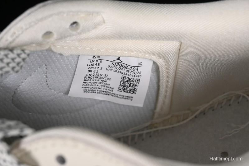 Nike Travis Scott x Fragment Design x Air Jordan 1 Low OG SP AJ1 MLB Collaboration - NY Black Print Low Top Casual Sneakers SJ2068-104