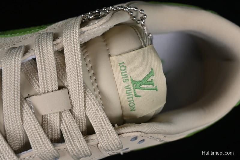 Nike SB Dunk Low LV Collaboration - Emerald City Anniversary High-End Custom Low-Top Casual Skate Shoes - XB3802-345