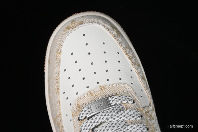 Nike Air Force 1 '07 Low V Collaboration - Khaki Mini Swoosh Low-Top Casual Sneakers - SJ2088-001