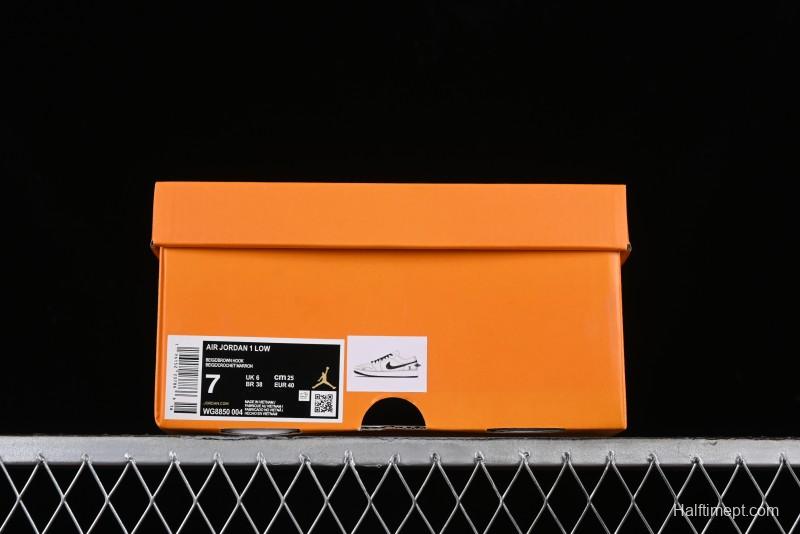 Nike Air Jordan 1 Low LV Collaboration Sneakers - Classic Monogram Swoosh in Off-White - WG8850-004