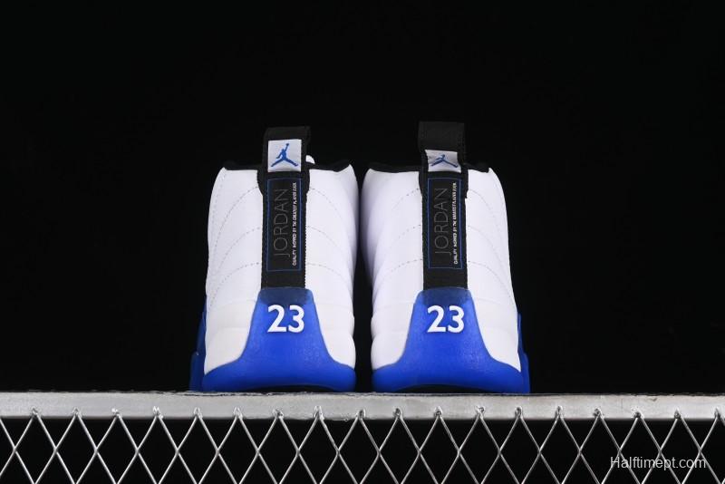 Nike Air Jordan 12 Retro Basketball Shoes in White Blue - CT8013-140