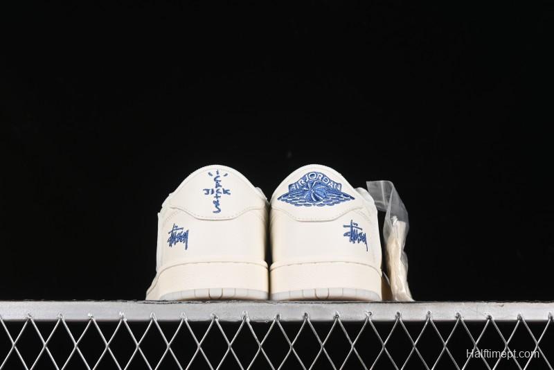 Nike Travis Scott x Fragment Design x Air Jordan 1 Low OG SP AJ1 Retro Sneakers - LJ5188-013