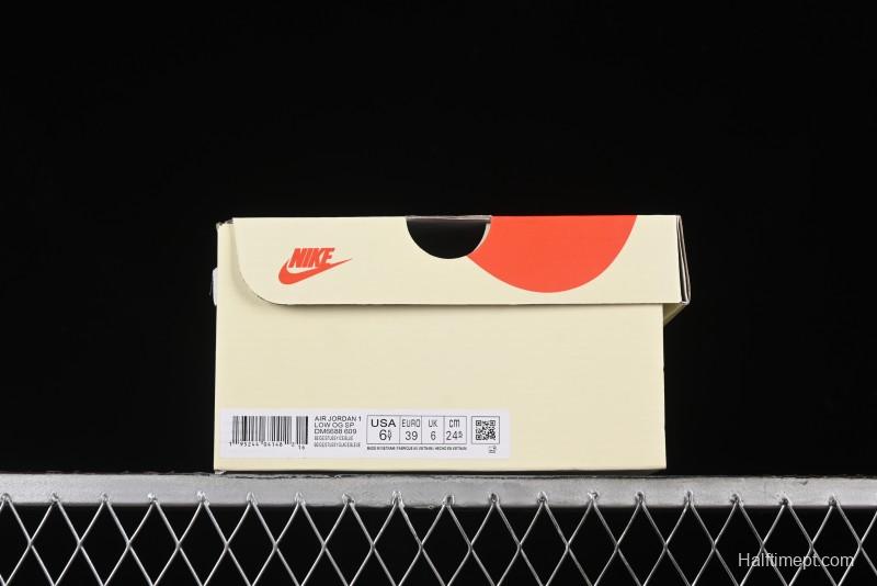 Nike Travis Scott x Fragment Design x Air Jordan 1 Low OG SP AJ1 Retro Sneakers - DM6688-609