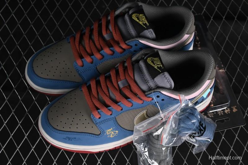 Nike Dunk Low Retro Deconstructed Casual Sneakers with Cloud and Dragon Patterns Inspired by Black Myth: Wukong Game - DV2433-109