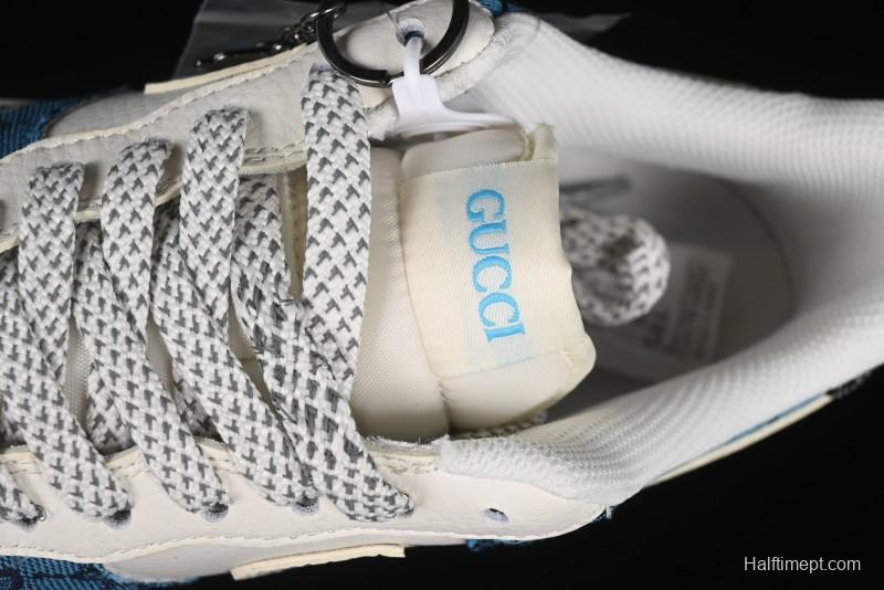 Nike Air Force 1 '07 Low Gucci Collaboration - Blue Floral Print Casual Sneakers - BB9577-101