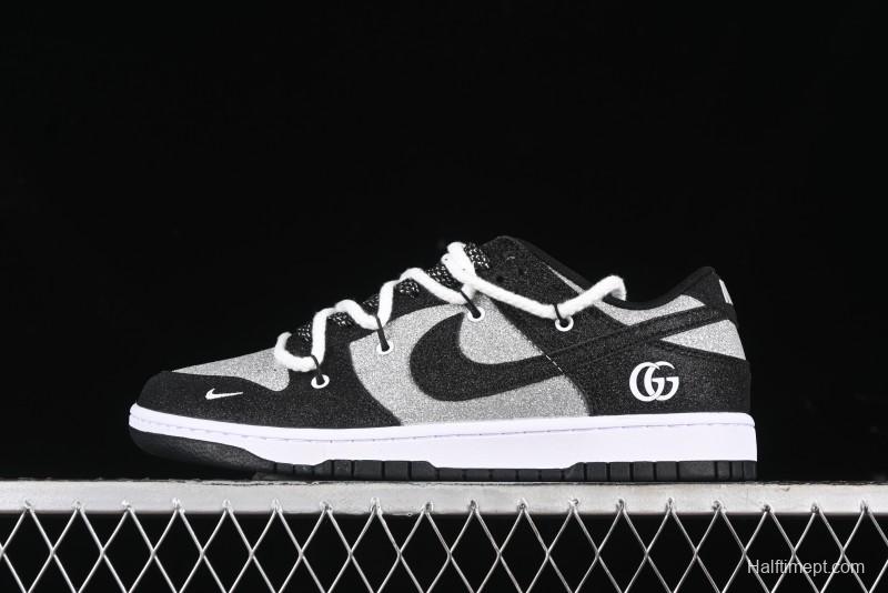 Nike SB Dunk Low Gucci Collaboration - Black Star Hook Anniversary High-End Custom Low-Top Casual Skate Shoes - SJ2068-268