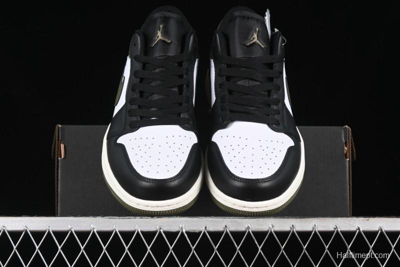 Nike Air Jordan 1 Low "Medium Olive" Retro Casual Sneakers - 553558-092