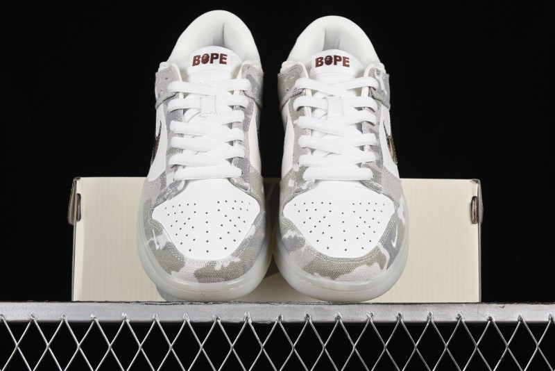 Nike SB Dunk Low Bape Collaboration - Crystal Camouflage Anniversary Custom Low-Top Casual Skate Shoes - JH8040-941