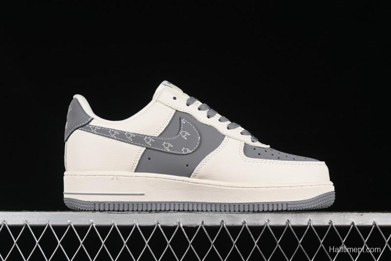 Nike Air Force 1 '07 Low The North Face Bear Collaboration - Beige Grey Swoosh Low-Top Casual Sneakers - KK1988-011