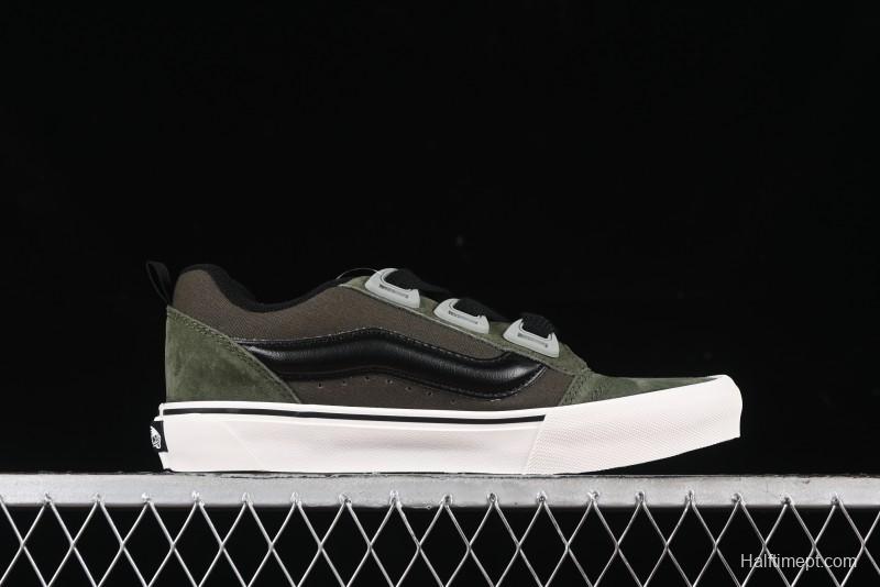 Vans Knu Skool DR White Black Green Chunky Sneakers - VN000CZU50K