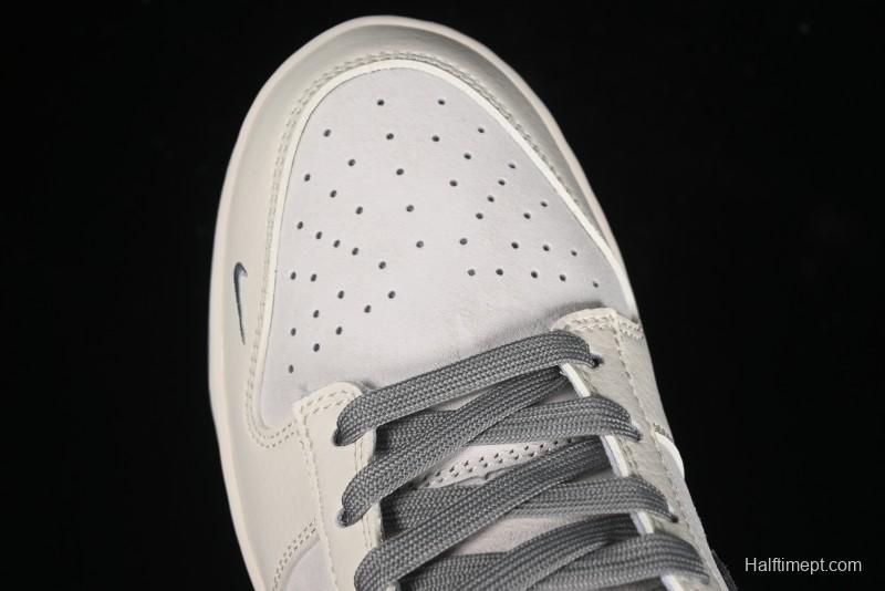 Nike SB Dunk Low Stussy Collaboration - Grey Pigskin Red Tail Anniversary High-End Custom Low-Top Casual Skate Shoes - XY2025-015