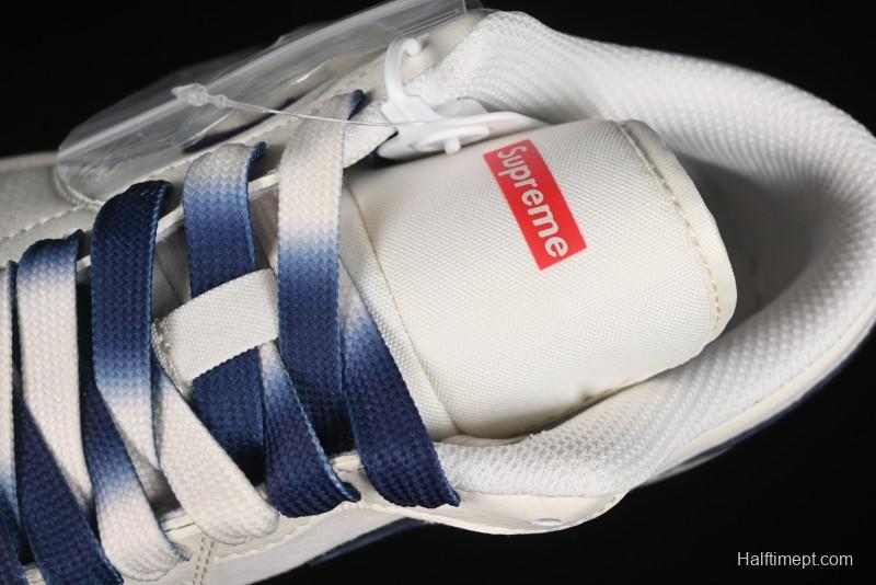 Nike Air Jordan 1 Low Supreme Collaboration - Deep Blue Two-Tone Sole Retro Basketball Shoes - SJ9950-020