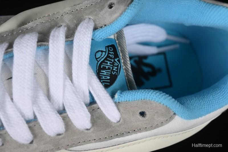 Vans Knu Skool Low-Top Retro Casual Vulcanized Slip-On Shoes in Grey Blue - VN000D6CCCZ