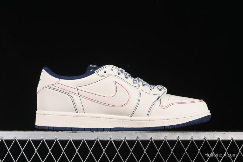 Nike Travis Scott x Fragment Design x Air Jordan 1 Low OG SP AJ1 Low-top Casual Sneakers - XY2688-115