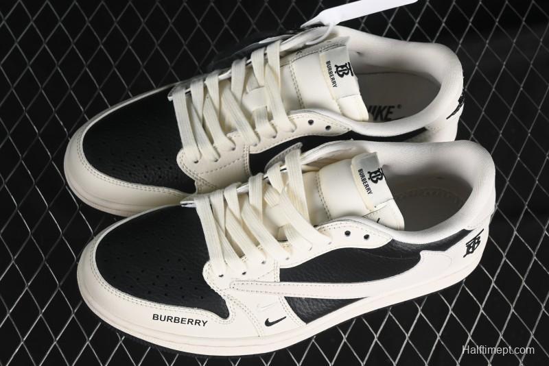 Nike Travis Scott x Fragment Design x Air Jordan 1 Low OG SP AJ1 Burberry Collaboration - BB6588-316