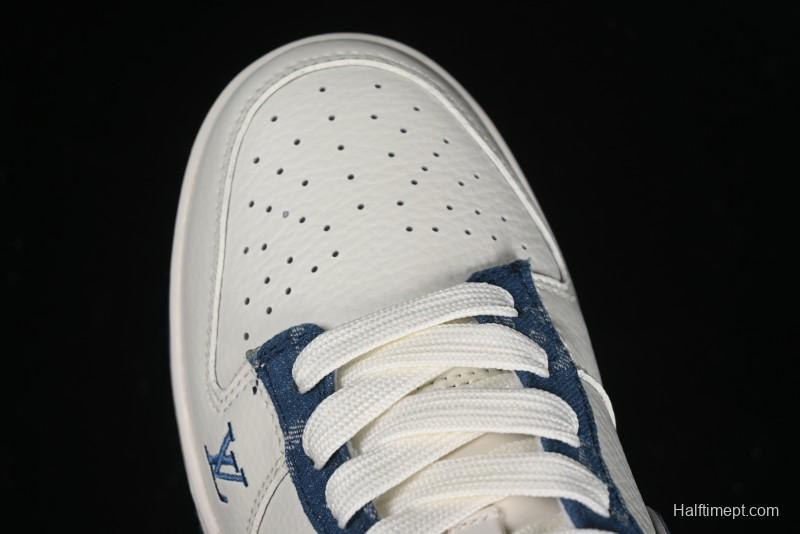 Nike SB Dunk Low LV Collaboration - Light Blue Denim Hook Anniversary High-End Custom Low-Top Casual Skate Shoes - JH8310-955