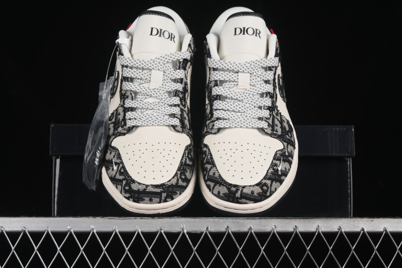 Nike Air Jordan 1 Low AJ1 Dior Collaboration - White Black Red Label Retro Basketball Shoes - SJ9950-036