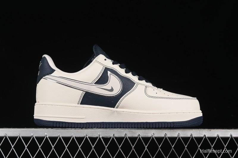 Nike Air Force 1 '07 Low Gucci Stone Island Collaboration - Off White Graphite Low-Top Casual Sneakers - KK1988-013