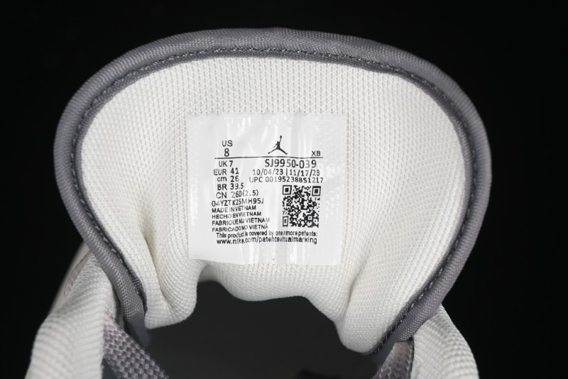 Nike Air Jordan 1 Low AJ1 The North Face Collaboration - Off White Grey Silver Trim Retro Basketball Shoes - SJ9950-039