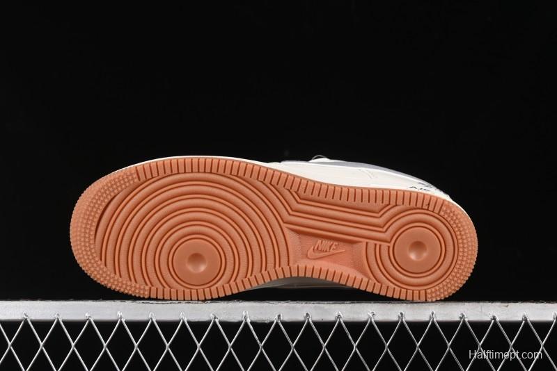 Nike Air Force 1 '07 Low Stussy Collaboration - Light Bone Gum Sole Casual Sneakers - XZ5688-003