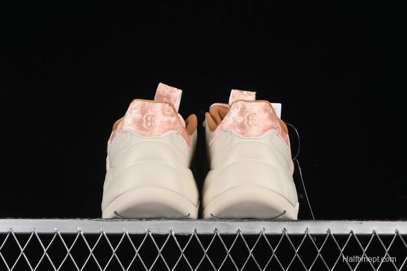 New York Yankees MLB Bigball Chunky Window Velvet Monogram Thick Sole Casual Running Shoes - 3ASHWVM4643BRS