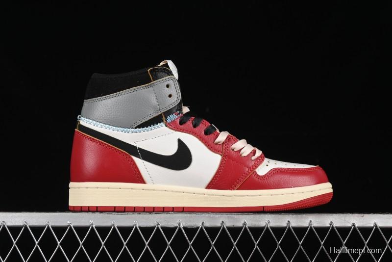 Nike Union x Air Jordan 1 Retro High Basketball Shoes with Chicago-Inspired Colorway - HV8563-600