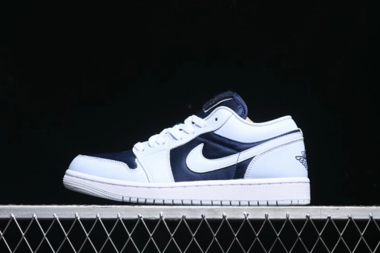 Nike Air Jordan 1 Low AJ1 Navy Blue Silk Casual Sneakers - FZ8778-044