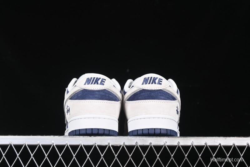 Nike SB Dunk Low Stussy Collaboration - Light Blue Pig Anniversary High-End Custom Low-Top Casual Skate Shoes - XX2025-528