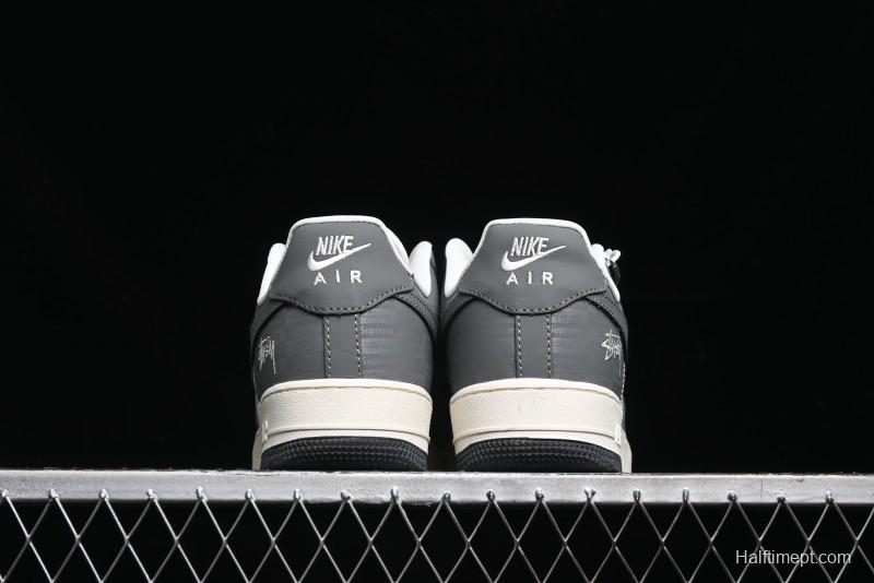 Nike Air Force 1 '07 Low Stussy Collaboration - Light Bone Shadow Low-Top Casual Sneakers - DF0180-008