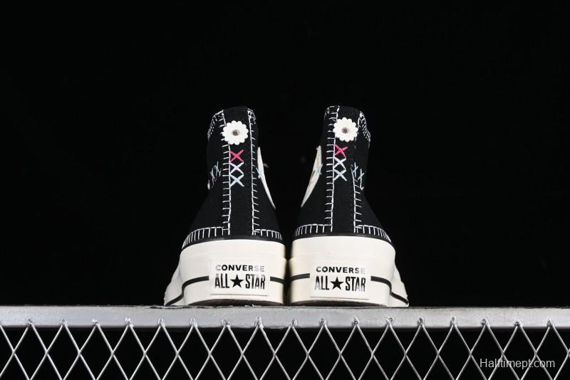 Converse All Star Lift Platform Sneakers with Daisy Stitch Detail - A08731C