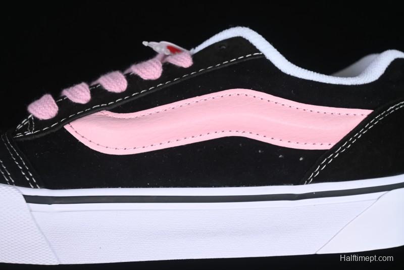 Vans Knu Skool Black Pink Color Comfortable Fashion Anti-Slip Wear-Resistant Low-Top Casual Skate Shoes - VN0009QCB9P