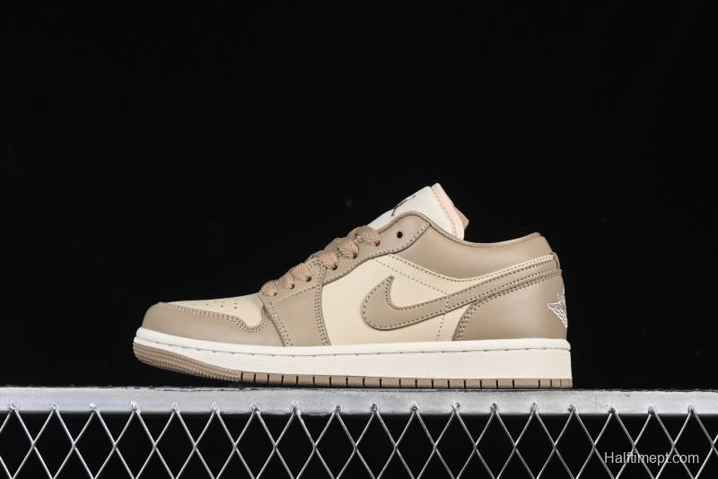 Nike Air Jordan 1 Low AJ1 Wheat Color Low-Top Casual Sneakers - DC0774-203
