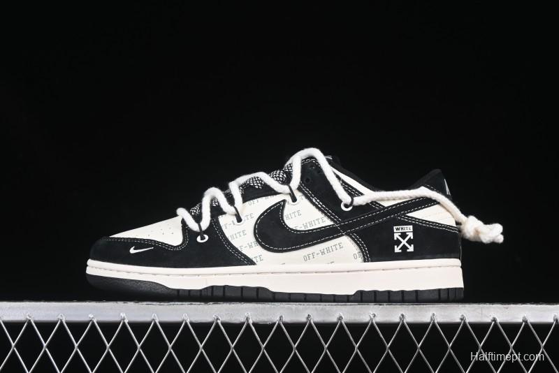 Nike SB Dunk Low Off White Collaboration Strap Anniversary Edition Custom Low-Top Casual Skate Shoes - YX5066-226