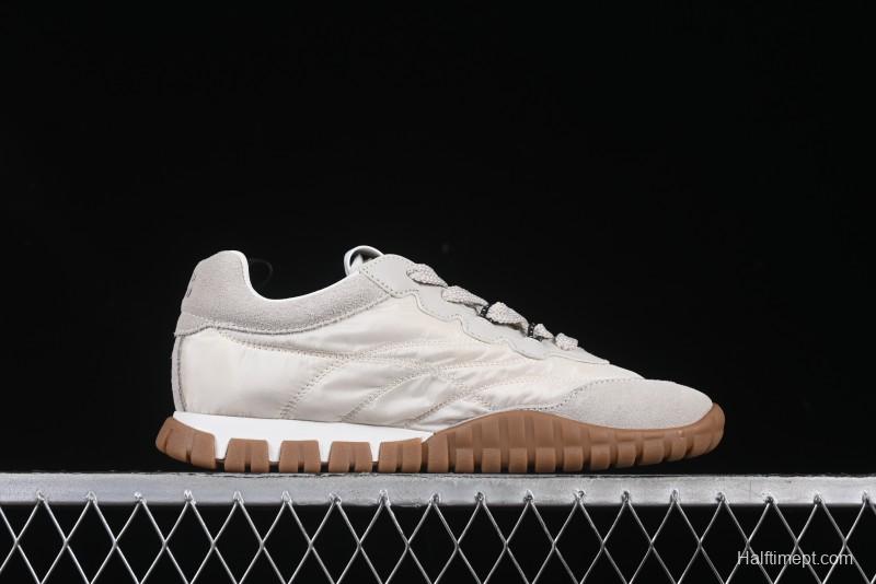 Miu Miu Suede Round Toe Lace-Up Women's Low-Top Casual Shoes in Beige - 99D4